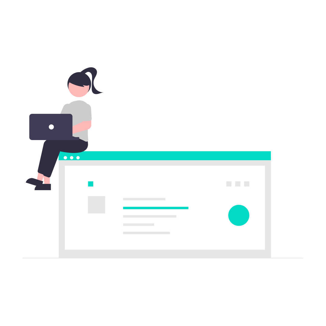 Person standing with computer windows illustration | Sourced from undraw.co